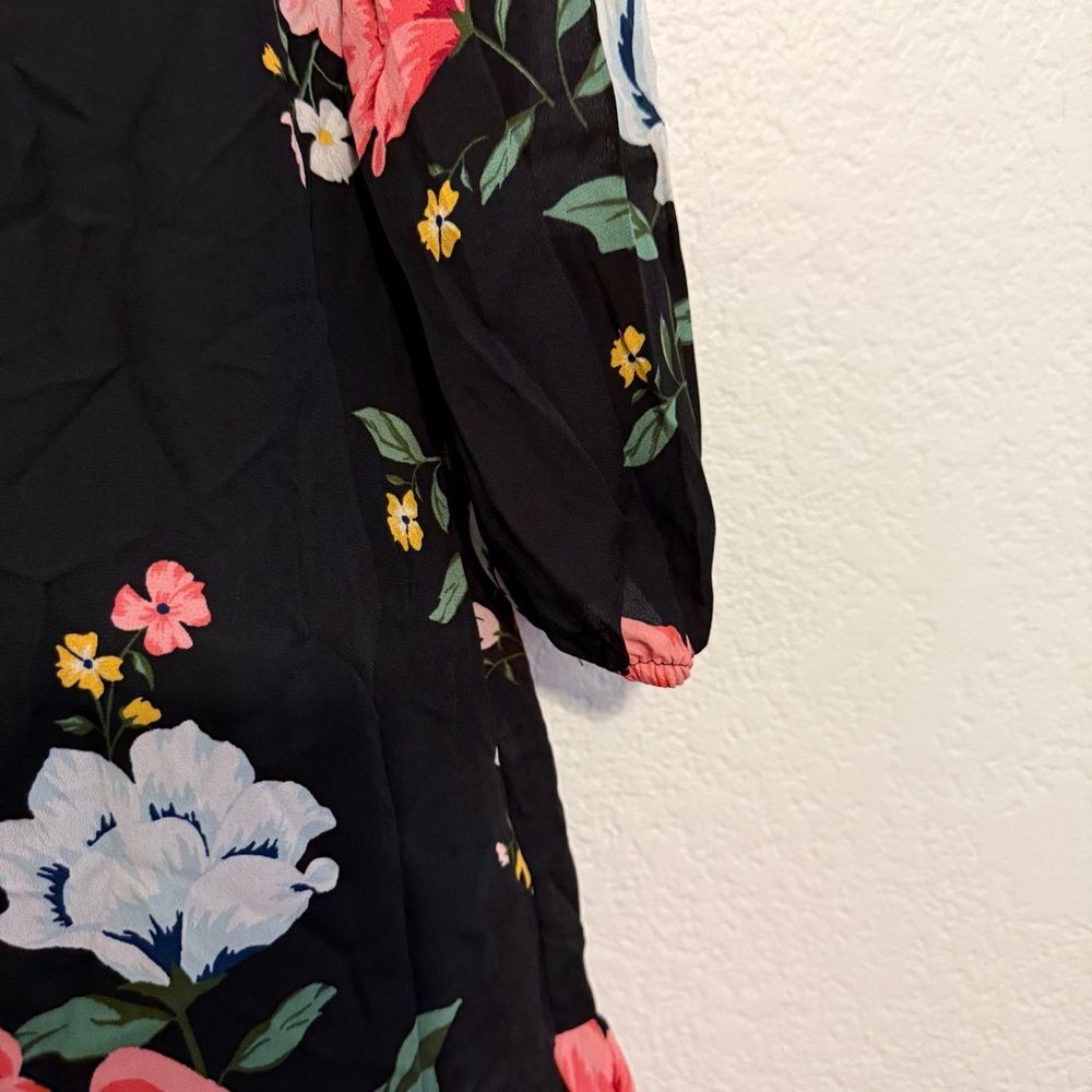 Women's Old Navy Floral Dress Black With Red & White Flowers Size XS - Picture 5 of 7